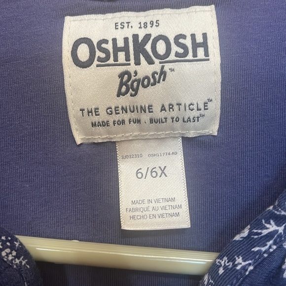 Oshkosh B’Gosh Flower Quilt Jacket Blue 6/6X - Picture 2 of 6